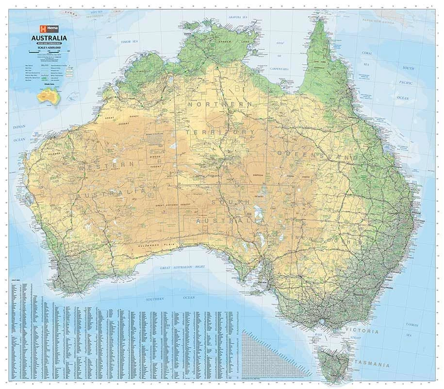 Hema Australia Road & Terrain Map 2 Hema Australia Road & Terrain Map - Image 2