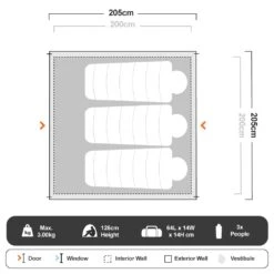 OZtrail Tasman 3P Dome Tent -Nomad s Choice 1202596