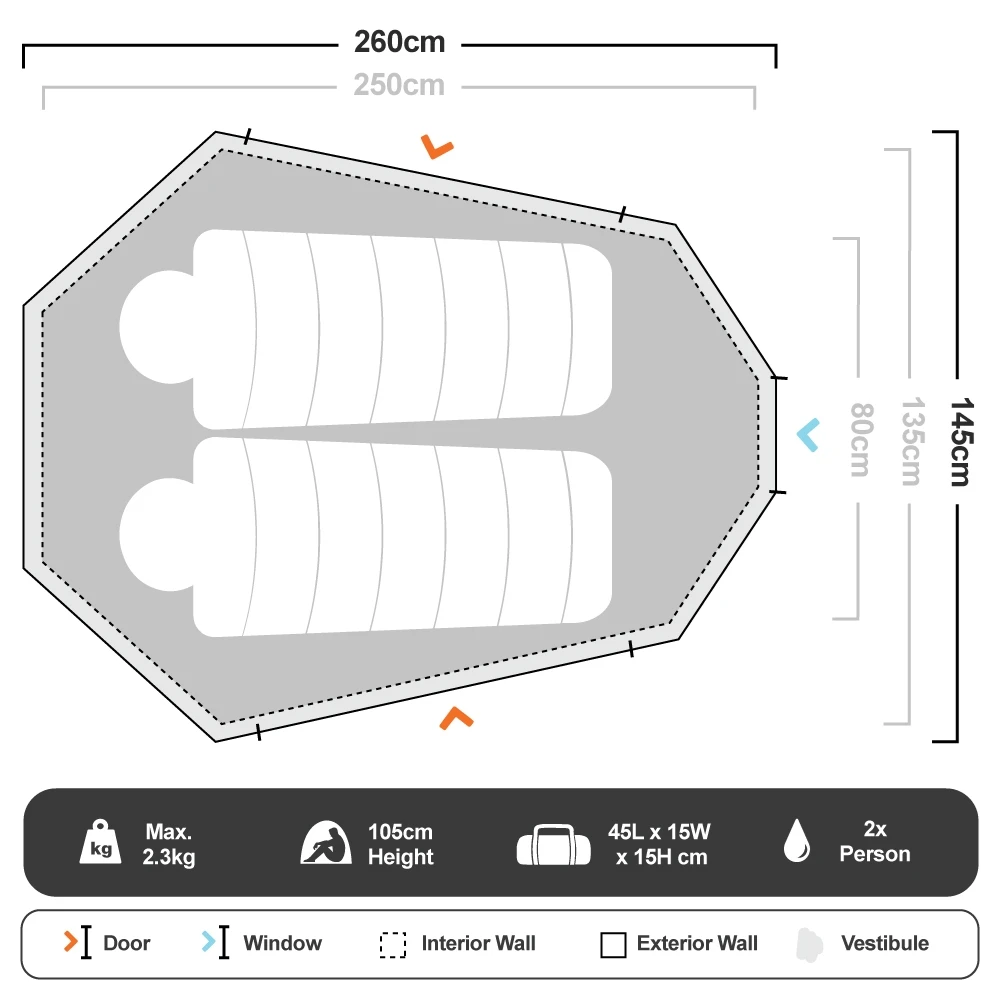 OZtrail Nomad 2 Hike Tent 3 OZtrail Nomad 2 Hike Tent - Image 3