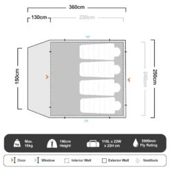 OZtrail Fast Frame BlockOut 4 Person Tent -Nomad s Choice 1207890