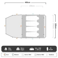 OZtrail Tasman 4V Plus Dome Tent 9 OZtrail Tasman 4V Plus Dome Tent -Nomad s Choice 1220451