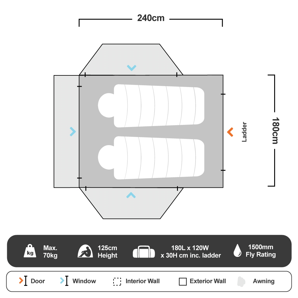 Hi−View 1800 Rooftop Tent 15 Hi−View 1800 Rooftop Tent - Image 15