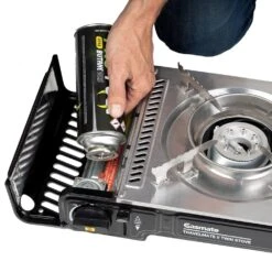 Travelmate II Twin Stove With Hotplate Black -Nomad s Choice 1247880 travelmate ii twin stove with hotplate black