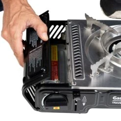 Travelmate II Twin Stove With Hotplate Black -Nomad s Choice 1247882 travelmate ii twin stove with hotplate black