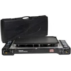 Travelmate II Twin Stove With Hotplate Black -Nomad s Choice 1247884 travelmate ii twin stove with hotplate black