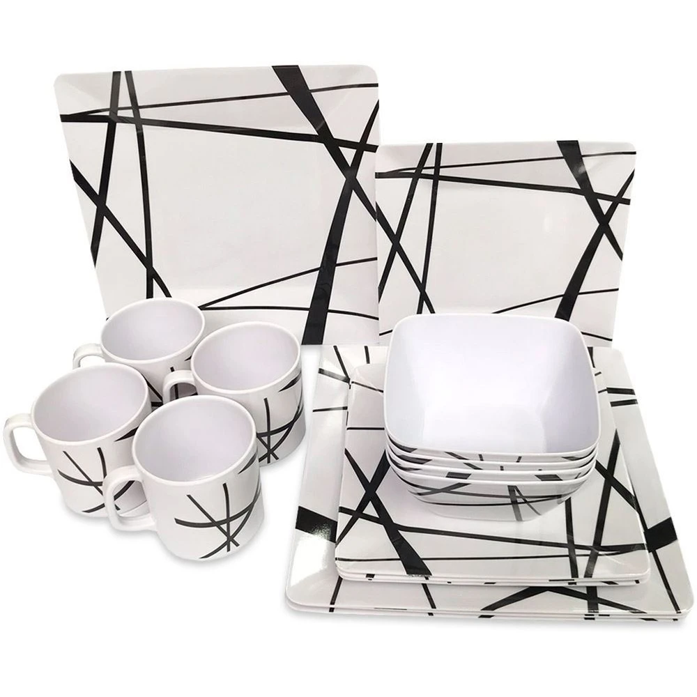16pc Melamine Dinner Set Mystique 1 16pc Melamine Dinner Set Mystique