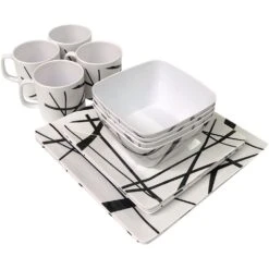 Nomad s Choice -Nomad s Choice 1274469 16pc melamine dinner set mystique